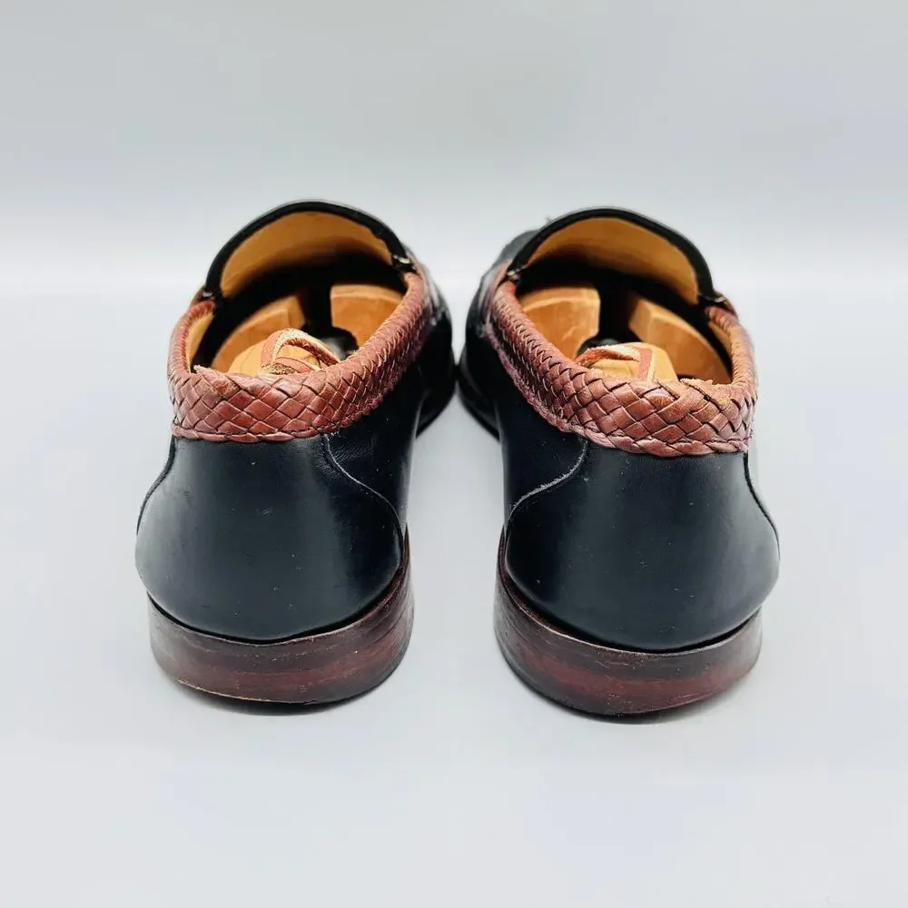 Allen Edmonds Shoes Mens 11.5 Black Brown Leather Maxfield Tassel Loafers Dress